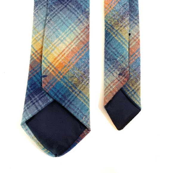 Men’s wool tartan skinny tie - Picture 2 of 3